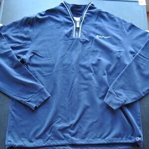 Champion Large Blue 1/4 zip Pullover w/ Adjustable Bottom Sweater